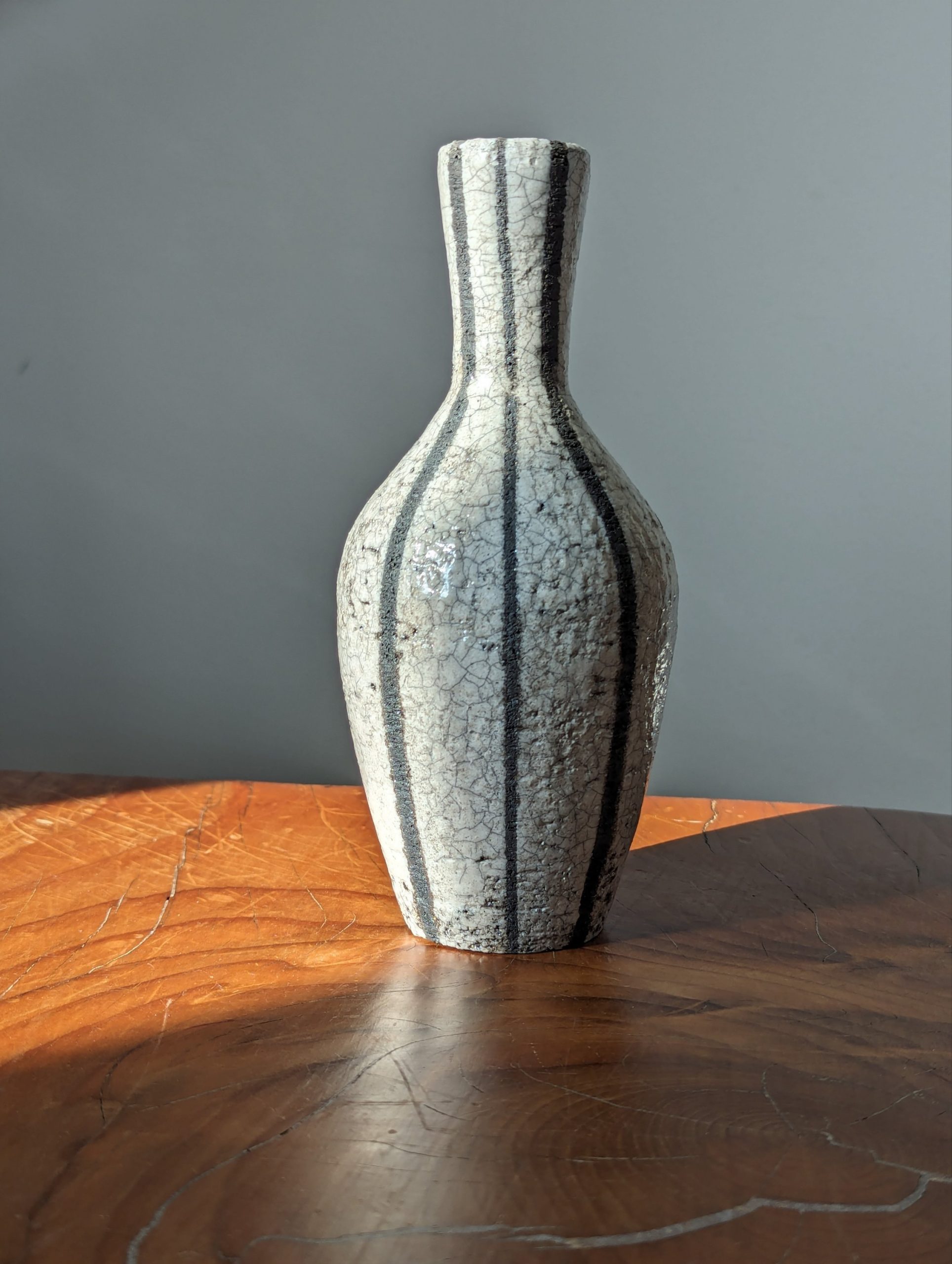 vaso raku bianco birillo