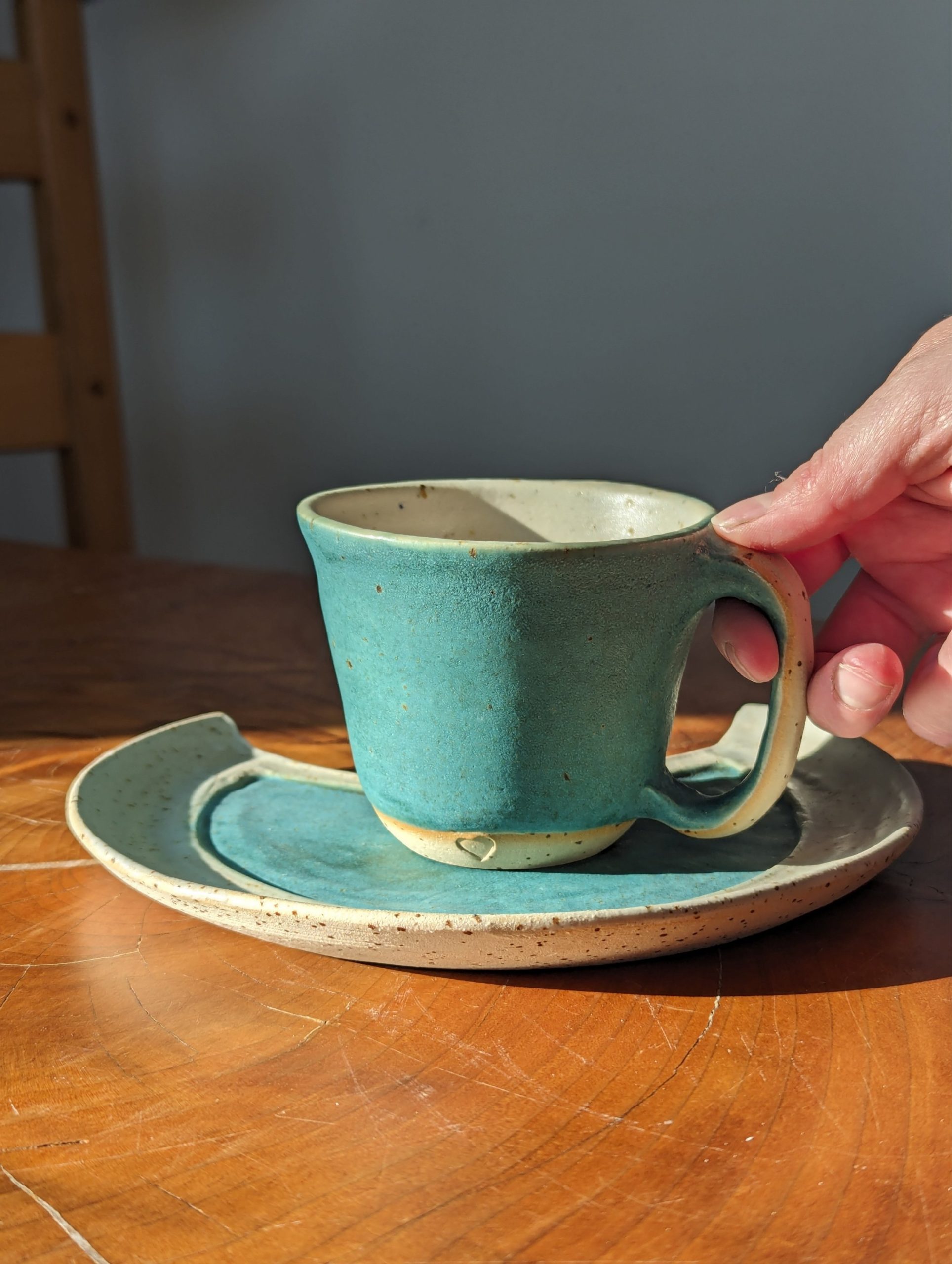 tazza con piatto luna