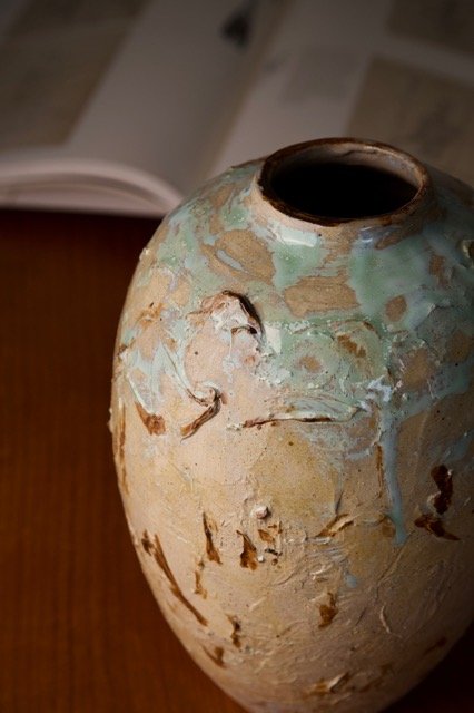 vaso in gres e smalti mare 2